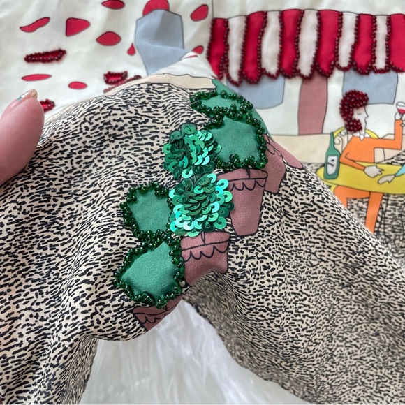 Unbranded | French France Scarf Beaded Sequins Couple Drinking Wine Image Tower - Picture 4 of 5